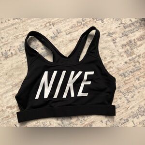Nike Black Sports Bra with Bold White Logo